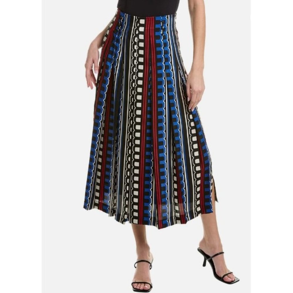 Max Mara - MARELLA ABSTRACT PATTERN WIDE LEG CROPPED Gorgeous PANTS-Size 8-BNWT - Picture 3 of 17